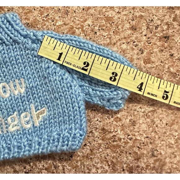 VNTG Bear Wear Blue Sweater Clothes – Fits 10"–12" Bears, Dolls, or Plush Animal - Picture 6 of 7